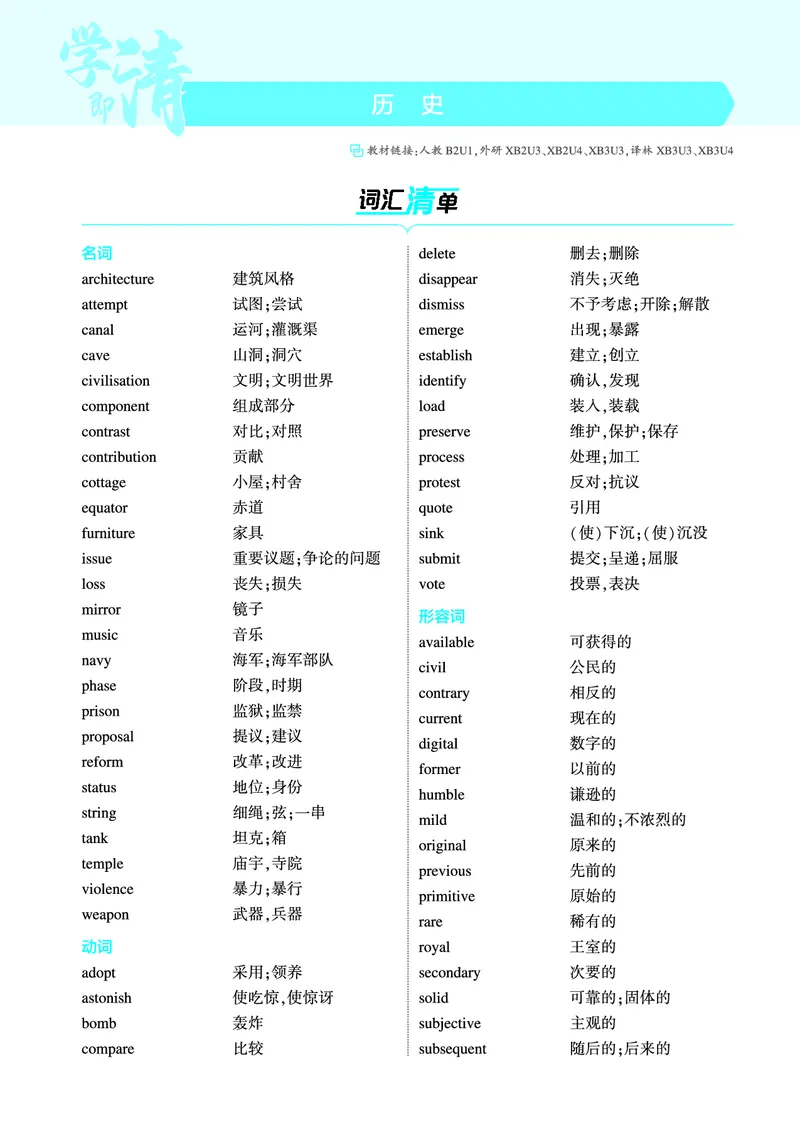 《1_历史（教参PDF）_2025版教学资源包_（总复习系列）2025版《5年高考3年模拟》新高考版A版（⭐全科）_2025版.新高考版.高考总复习.英语.5·3A版_词汇册_历史_2_PDF教参电子书》第1页预览