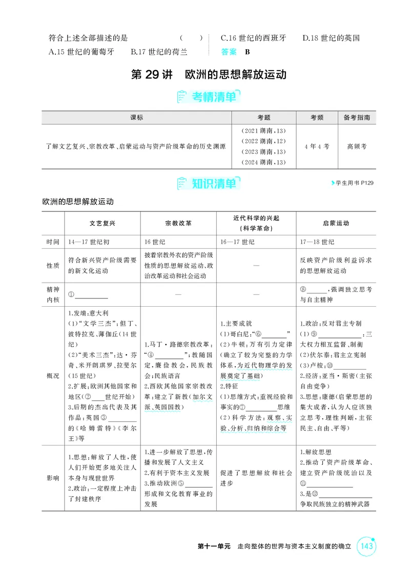 《1_11-第十一单元　走向整体的世界与资本主义制度的确立_2026版教学资源包_202653高考总复习A版_湖南版_2026版.湖南版.选考总复习.历史.5·3A版_二、教师用书PDF_必修中外历史纲要（下）_730》第5页预览