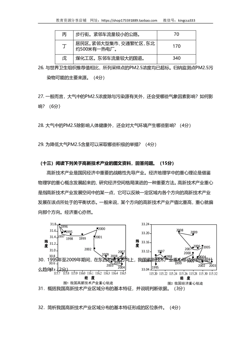 《2012年上海市高中毕业统一学业考试地理试卷（答案版）(1)_地理_2027年高考地理专项复习_2008年-2026年地理高考真题-G427_2008-2020年高考_地方卷_上海高考地理真题03,05-20(1)》第6页预览