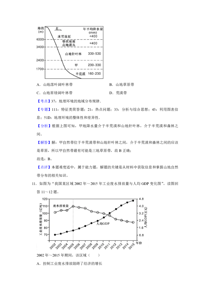 《2018年江苏省高考地理试卷解析版(1)_地理_2027年高考地理专项复习_2008年-2026年地理高考真题-G427_2008-2020年高考_地方卷_江苏高考地理08-21_A4word版_PDF版（赠送）》第9页预览