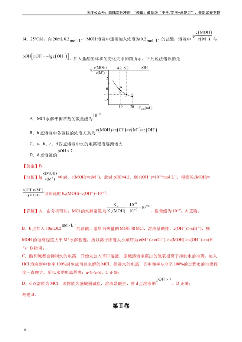 《黄金卷01（全国卷新教材）-2024年高考化学模拟卷（全国卷专用）（解析版）_05-化学-高考总复习_一轮复习_2024年_2024年高考化学一模拟卷（全国卷专用）》第10页预览