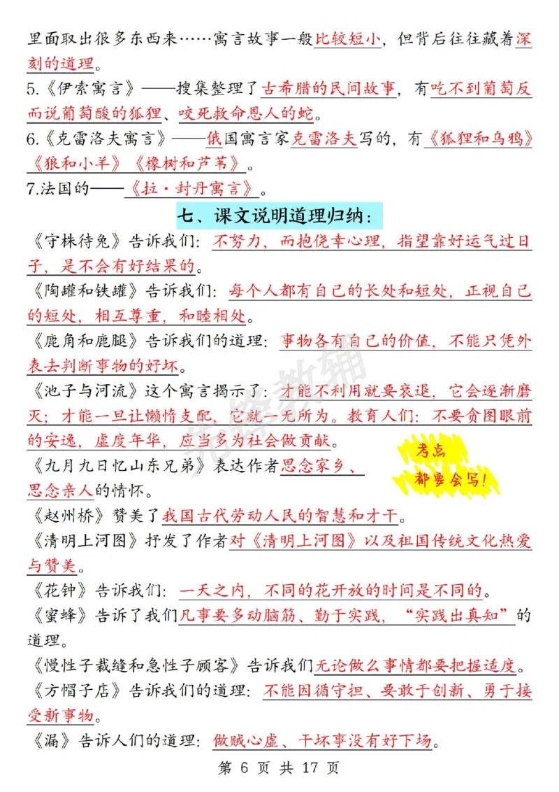 《三年级（下）语文全册期末重要考点归纳1_3年级下册同步教辅_3下-语文_三下语文核心考点》第6页预览