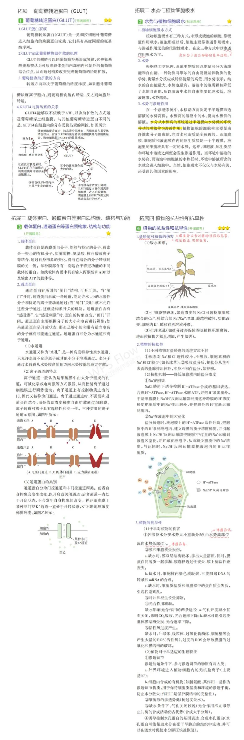 《1_专题三细胞的物质输入和输出拓展_2024版教学资源包_2024版.新高考版生物.5·3A版_3_专题三细胞的物质输入和输出_7_名家备考素材摘要》第1页预览