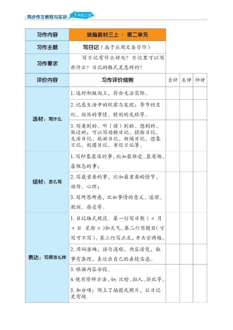 《三语上习作纸+评价表（选自网络）_3年级上册同步教辅合集_3上-语文_三上语文-核心考点》第7页预览