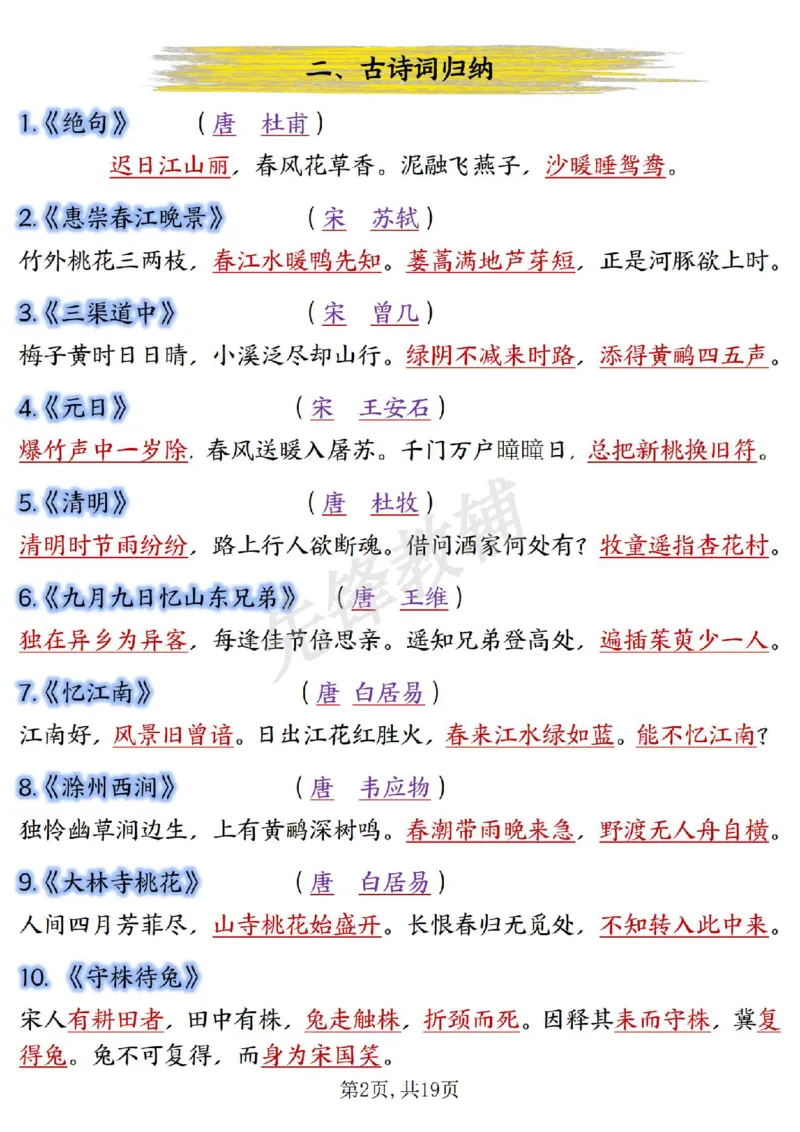 《三年级（下）语文重要考点归纳总结_3年级下册同步教辅_3下-语文_三下语文核心考点》第2页预览