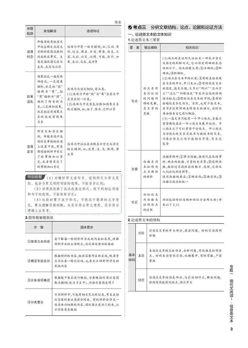 《1_专题一现代文阅读Ⅰ·信息类文本（PDF版）_2023版教学资源包_2023版新高考新教材版高考总复习语文5·3B版_1_专题一现代文阅读Ⅰ·信息类文本_3_专题电子书》第3页预览