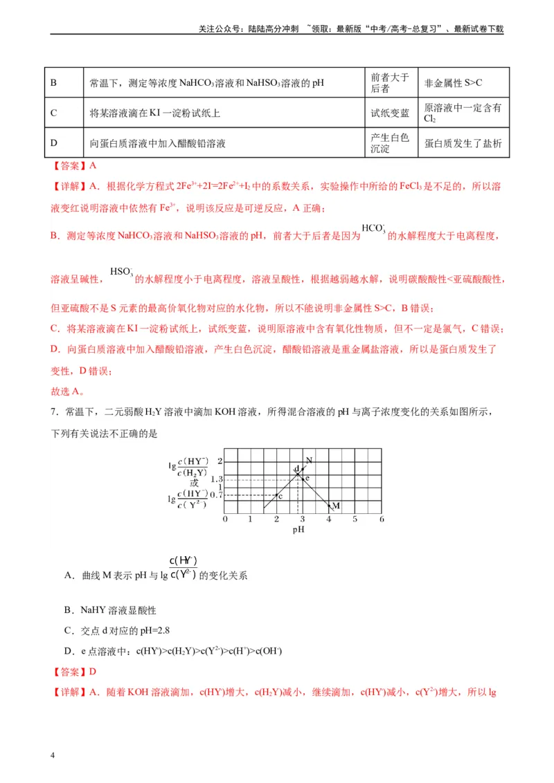 《黄金卷06（全国卷老教材）-2024年高考化学模拟卷（全国卷专用）（解析版）_05-化学-高考总复习_一轮复习_2024年_2024年高考化学一模拟卷（全国卷专用）》第4页预览