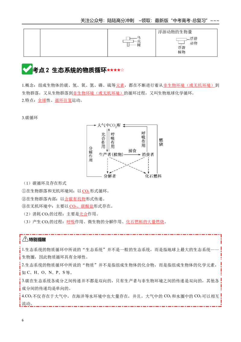 《第35讲生态系统的功能及其稳定性（知识清单）（全国通用）（教师版）_06-生物-高考总复习_一轮复习_2026年-生物高考一轮复习_2026年高考生物一轮复习知识清单（全国通用）-G56_2026版》第6页预览