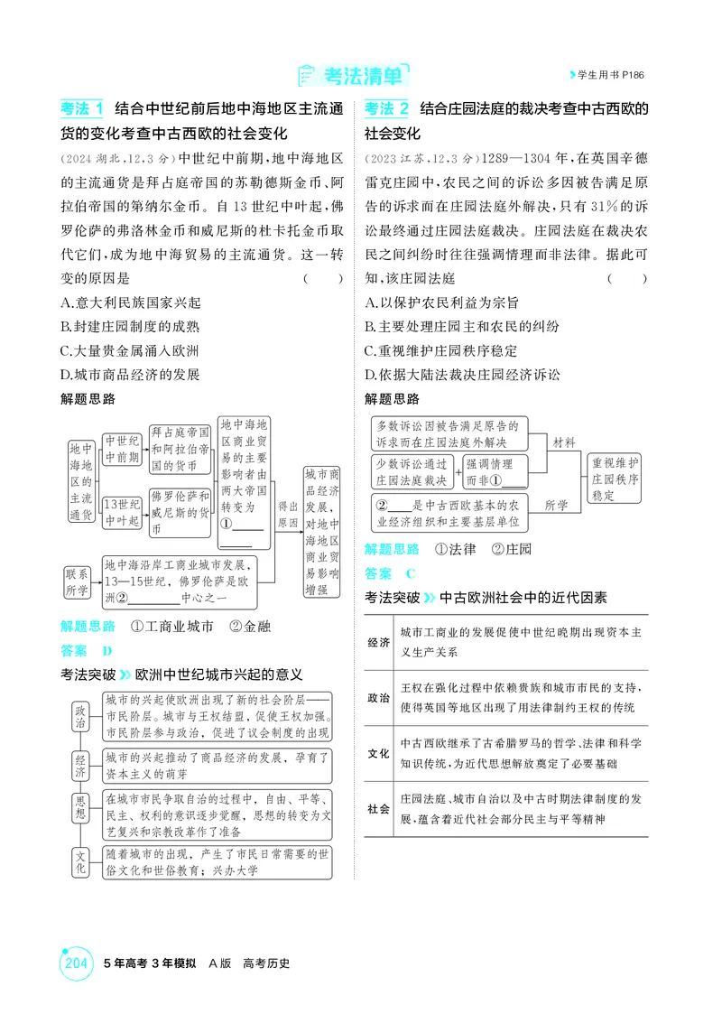 《1_13-第十一单元中古时期的世界_2026版教学资源包_202653高考总复习A版_江苏版_2026版.江苏版.选考总复习.历史.5·3A版_二、教师用书PDF_第三部分世界史_第十一单元中古时期的世界_2_精讲册PDF》第4页预览
