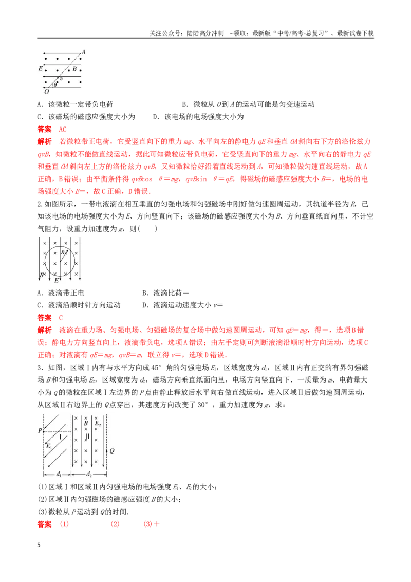 《训练二十一带电粒子在叠加场和交变电、磁场中的运动-备战高考物理一轮复习专题复习与训练(解析版）_04-物理-高考总复习_一轮复习_2024年_资料》第5页预览