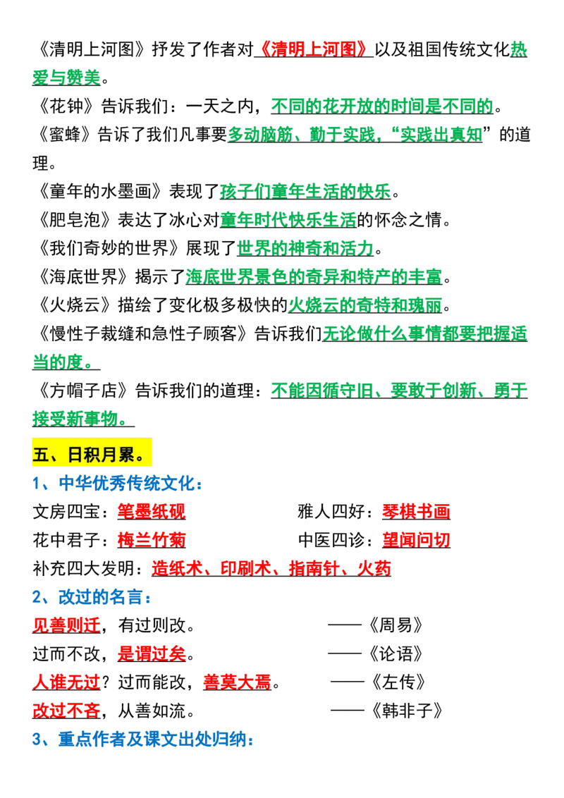 《三年级（下）语文开学必背知识点汇总_3年级下册同步教辅_3下-语文_三下语文重点必背》第4页预览