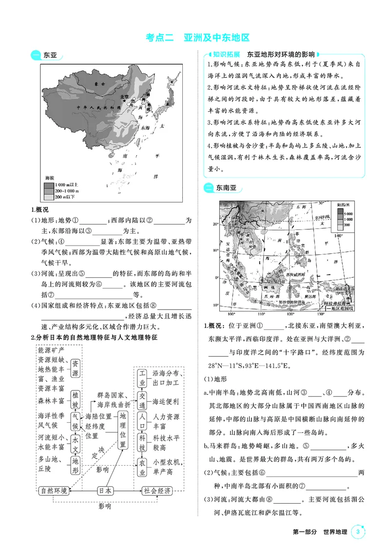 《1_26版53A广东地理夹册区域地理教参（第一部分）_2026版教学资源包_202653高考总复习A版_广东版_2026版.广东版.选考总复习.地理.5·3A版_区域地理_1_精讲册PDF》第3页预览