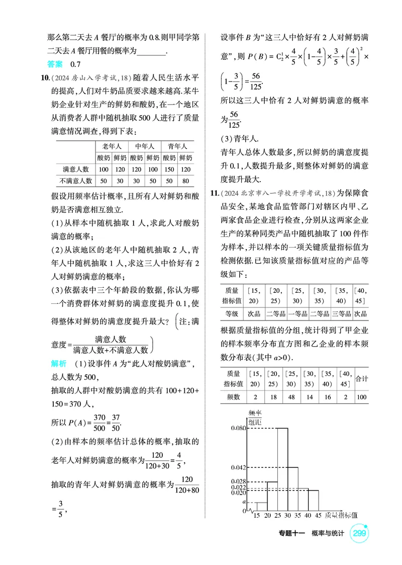 《1_11.3　两点分布、二项分布与超几何分布_2026版教学资源包_202653高考总复习A版_北京版_2026版.北京版.高考总复习.数学.5·3A版_图书电子资源_专题十一概率与统计_1_精练册PDF》第2页预览