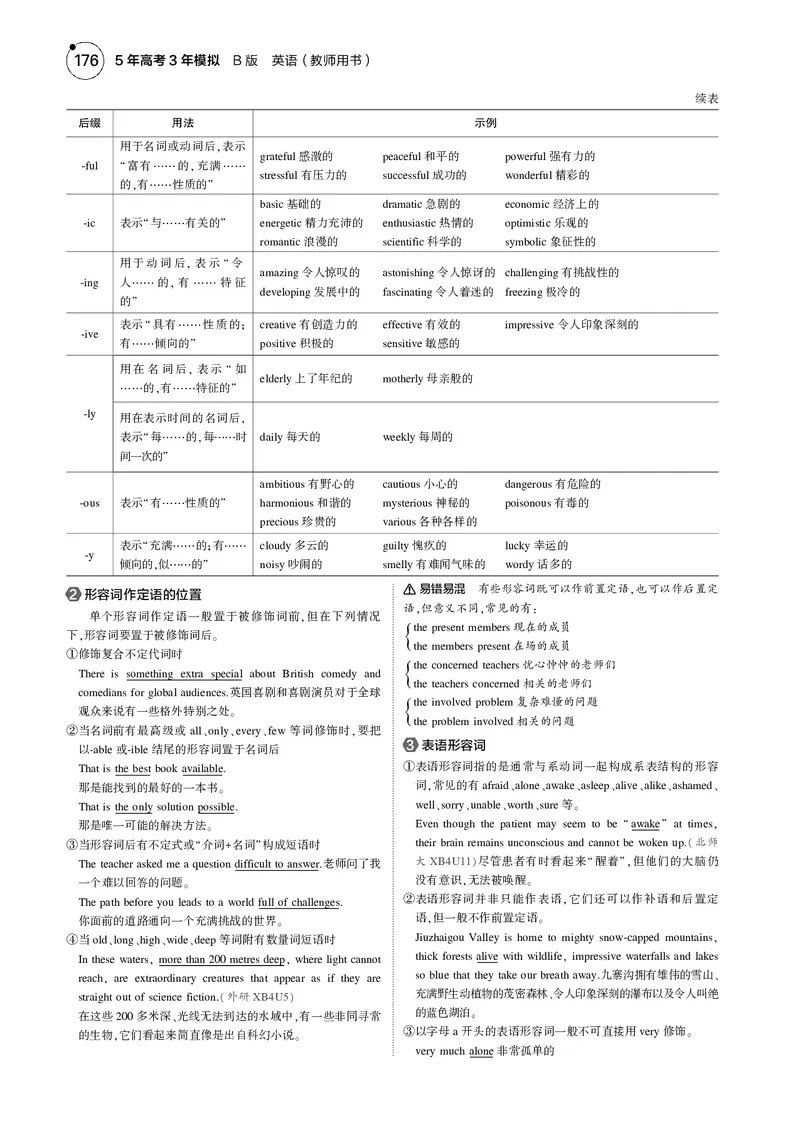《1_专题四　形容词与副词_2025版教学资源包_（总复习系列）2025版《5年高考3年模拟》新高考版B版（⭐全科）_2025版.新高考新教材版.高考总复习.英语.5·3B版_语法册（含语法填空）》第2页预览
