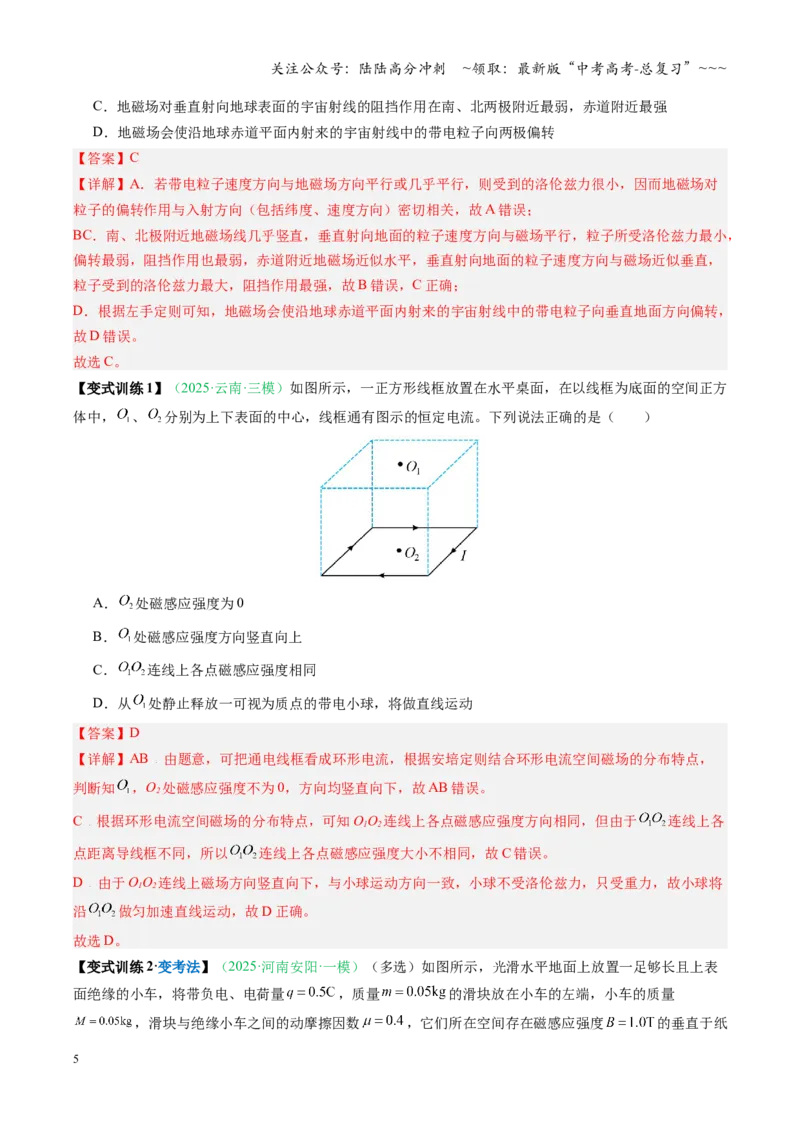 《第39讲带电粒子在磁场中的运动（复习讲义）（安徽专用）（教师版）_04-物理-高考总复习_一轮复习_2026年-物理高考一轮复习_2026年高考物理一轮课件+讲义+练习（安徽专用）-G326》第5页预览