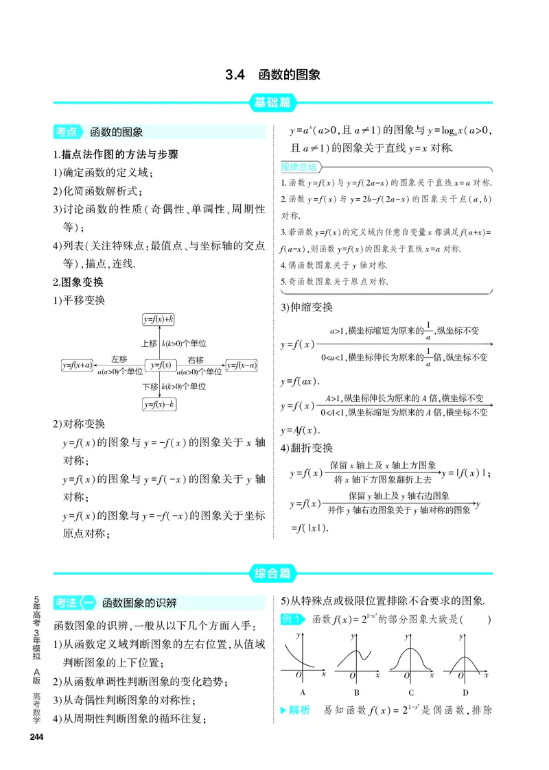 《2_3.4　函数的图象_2024版教学资源包_2024版.新高考版数学.5·3A版_8_专题三34函数的图象_4_PDF教参电子书》第1页预览