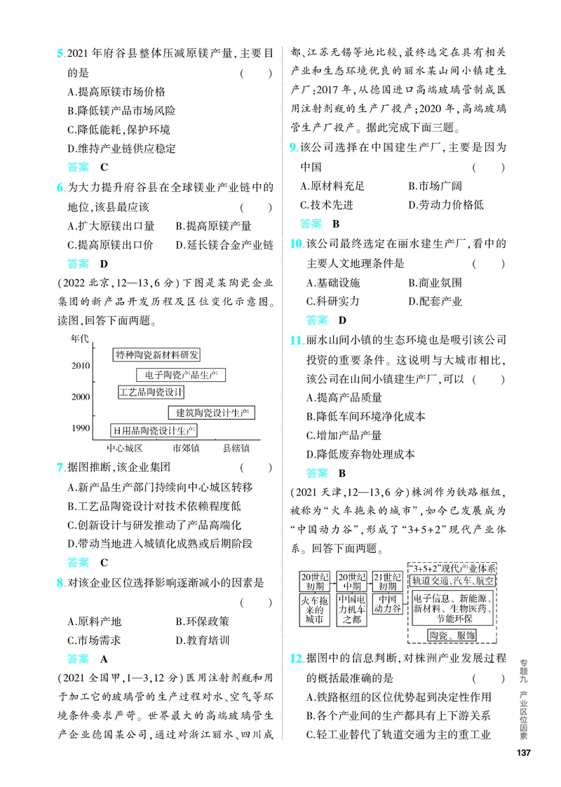 《1_5.PDF教参电子书——分层集训册_2024版教学资源包_2024版.新高考版地理.5·3A版_11_专题九产业区位因素_4_PDF教参电子书》第4页预览