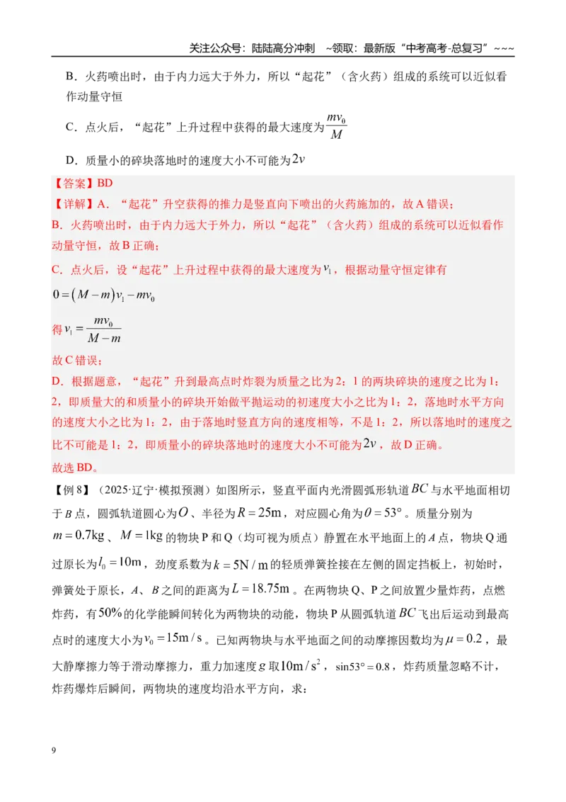 《第34讲动量守恒定律及其应用-（讲义）（教师版）_04-物理-高考总复习_一轮复习_2026年-物理高考一轮复习_2026年高考物理一轮复习精讲精练-G367_资料》第9页预览