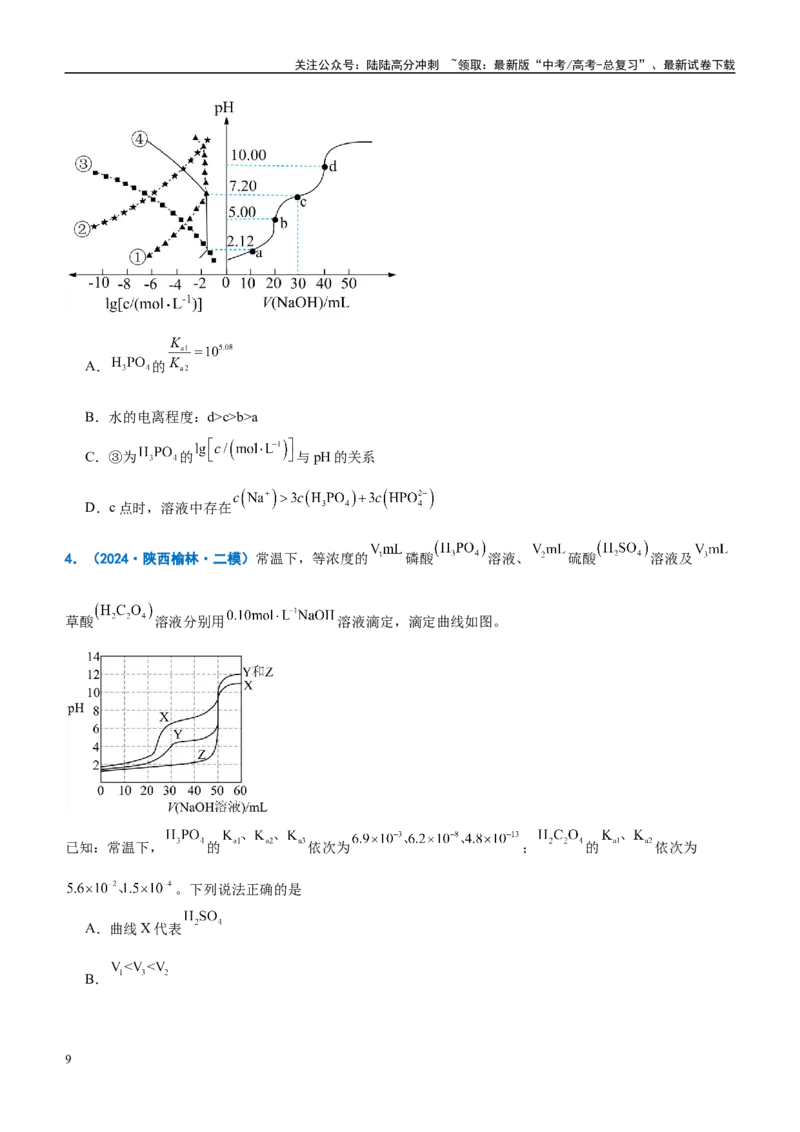 《重难点12电解质溶液图像分析（原卷版）_05-化学-高考总复习_专项复习_2025年_2025年高考化学重难点讲义专练（西北四省专用）》第9页预览