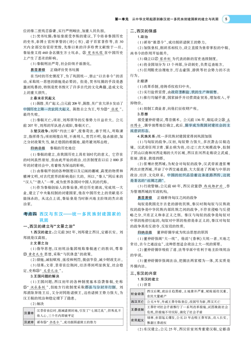 《1_专题考点精析_2023版教学资源包_2023版新高考版选考总复习历史5·3A版_1_第一单元从中华文明起源到秦汉统一多民族封建国家的建立与巩固_7_专题考点精析》第5页预览