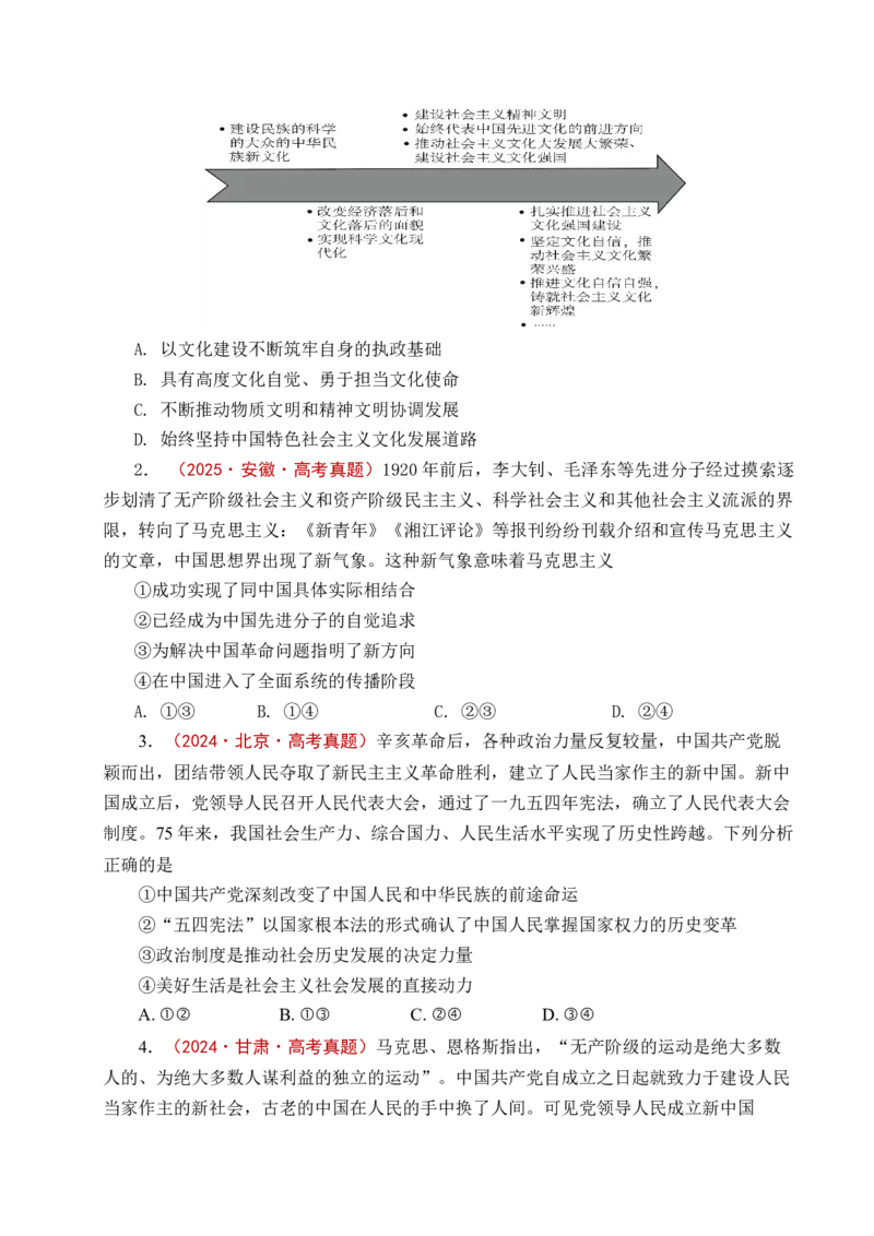 《专题02只有社会主义才能救中国（全国通用）（原卷版）_zheng治_2026年-政治高考专项复习_五年（2021-2025）高考政治真题分类汇编（全国通用）-C438》第4页预览