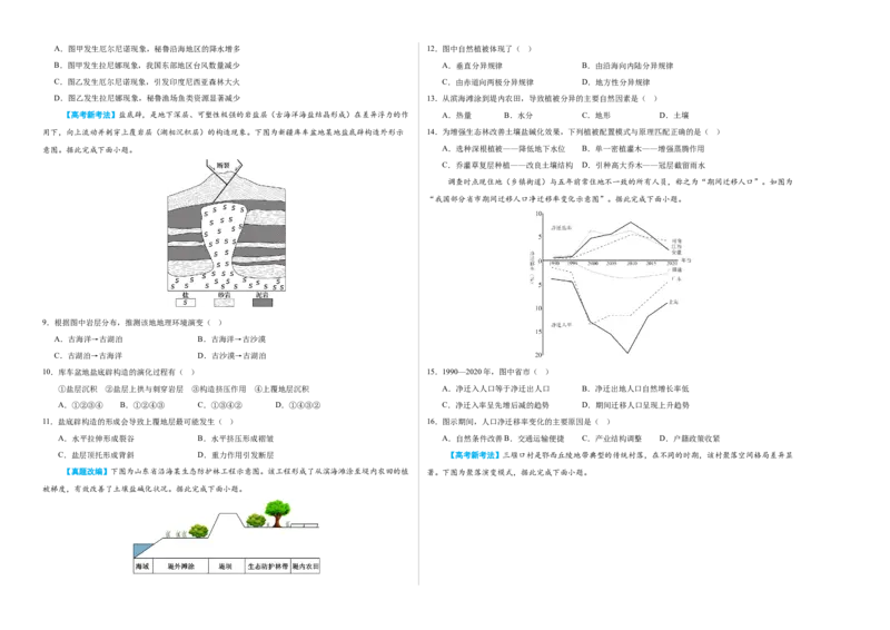 《地理一模突破卷01（江苏专用）（考试版A3）_地理_2026年-地理高考专项复习_2026年高考第一二三次模拟考试地理-G181_高考地理第一次模拟卷23套_2026版_地理一模突破卷01（江苏专用）》第2页预览