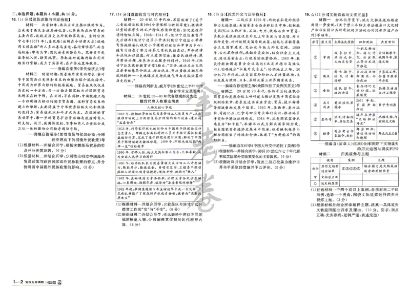 《历史A3_652027《天星教育•金考卷特快专递》（第1-3期）（高考）（9科全）_2027《天星教育•金考卷特快专递》（第2期）（高考）（9科全）》第3页预览