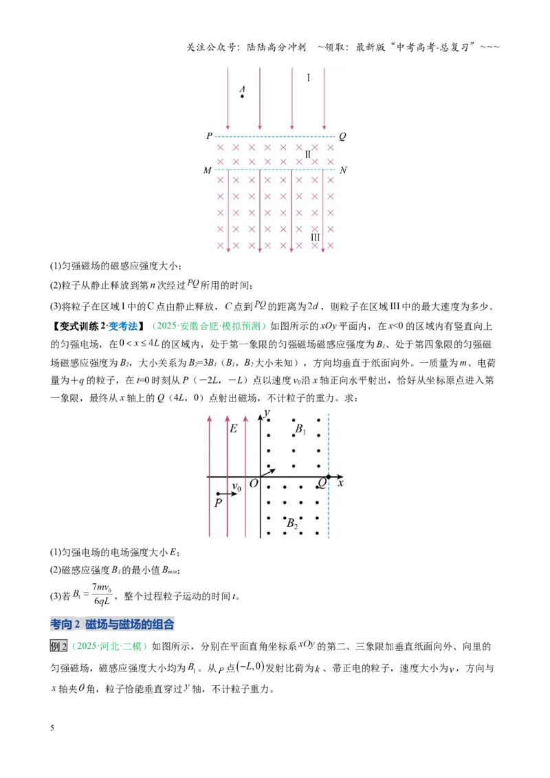 《第40讲带电粒子在复合场中的运动（复习讲义）（安徽专用）（学生版）_04-物理-高考总复习_一轮复习_2026年-物理高考一轮复习_2026年高考物理一轮课件+讲义+练习（安徽专用）-G326》第5页预览