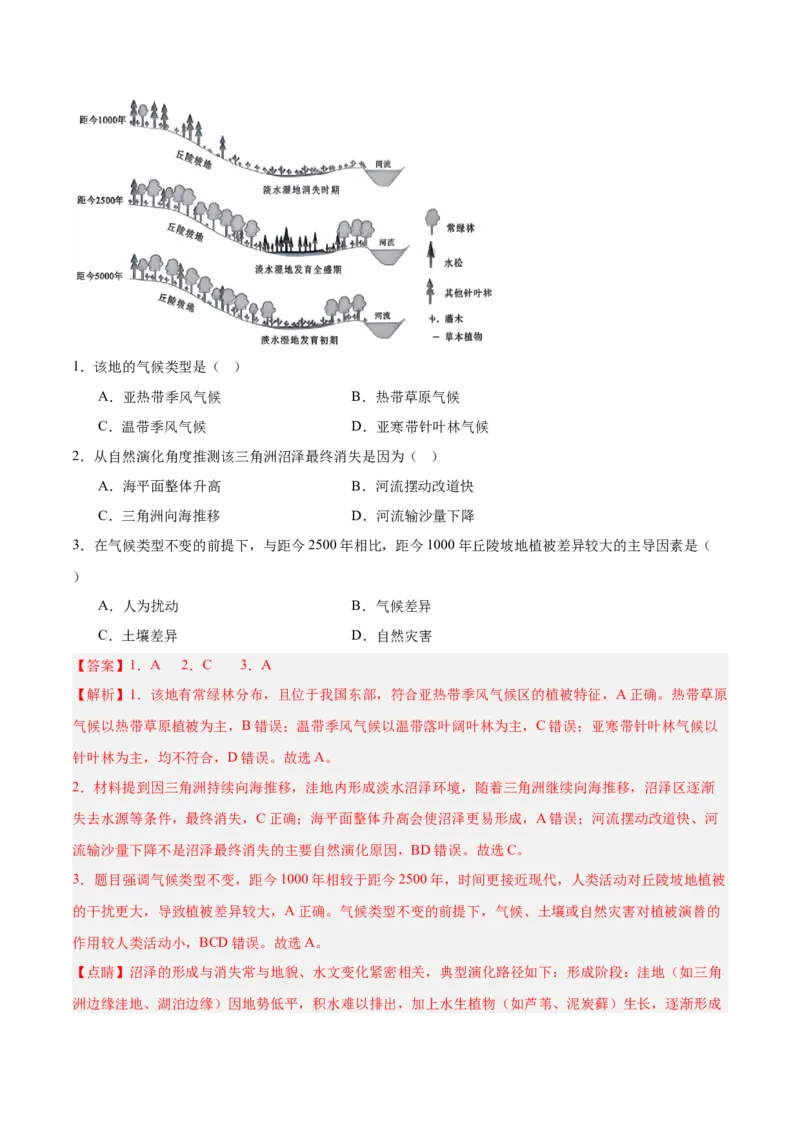 《专题13地貌演化与人类活动（重难专练）（全国通用）（教师版）_地理_2026年-地理高考专项复习_2026年高考地理重难点讲义专练（新高考通用）-G102_2026版》第9页预览