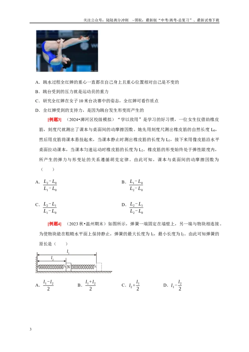 《第3讲　重力弹力摩擦力（原卷版）_04-物理-高考总复习_一轮复习_2025年_2025届高考物理一轮复习考点精讲精练（全国通用）_资料_1-资料》第3页预览