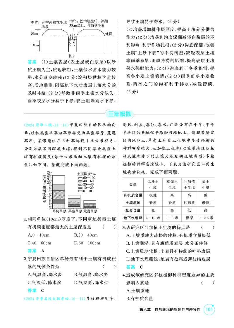 《1_第六章　自然环境的整体性与差异性_2026版教学资源包_202653高考总复习A版_山东版_2026版.山东版.选考总复习.地理.5·3A版_第六章自然环境的整体性与差异性_1_精练册PDF》第3页预览