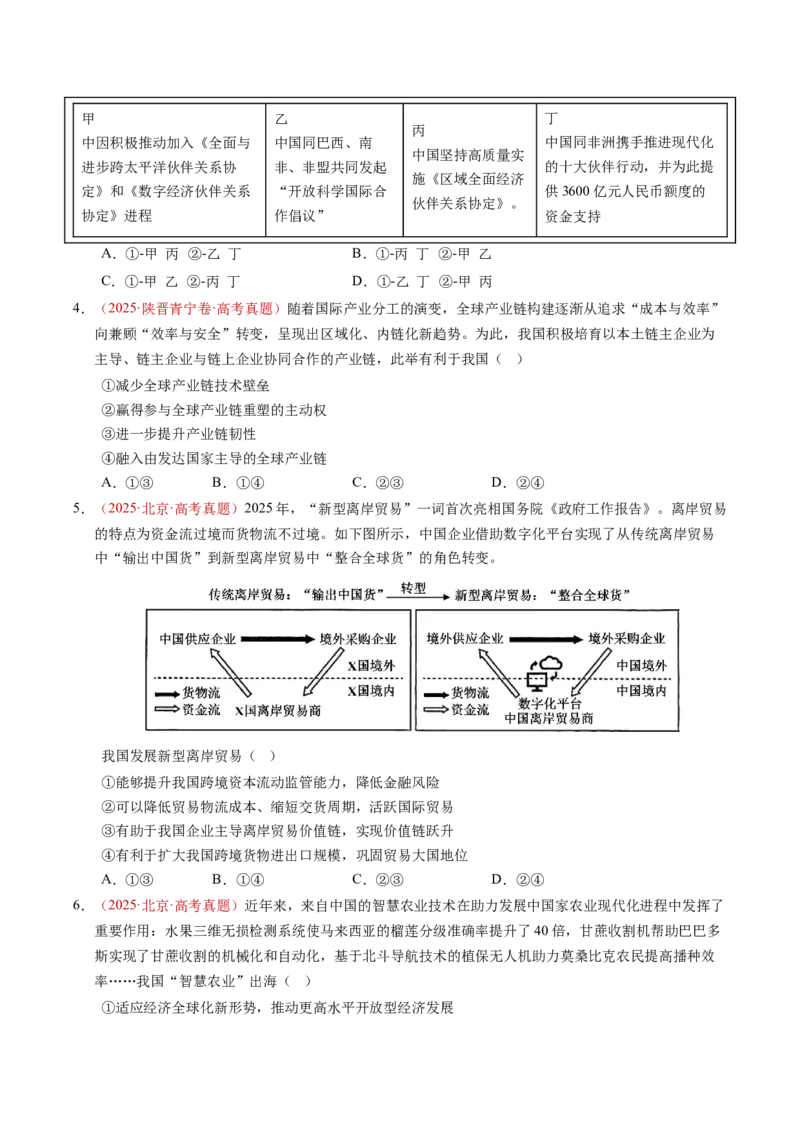 《专题12经济全球化（全国通用）（学生版）_zheng治_2026年-政治高考专项复习_三年（2023-2025）高考政治真题分类汇编（全国通用）-C430》第6页预览