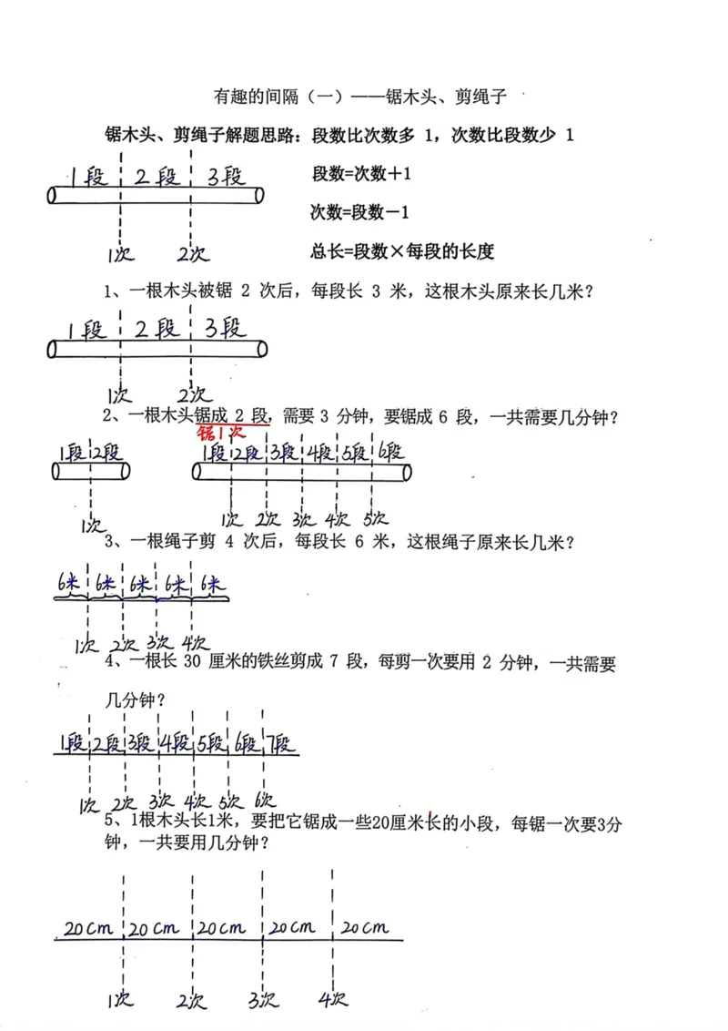 《三（下）间隔问题三种题专项练习_3年级下册同步教辅_3下-数学_三下数学通用专项+练习》第1页预览