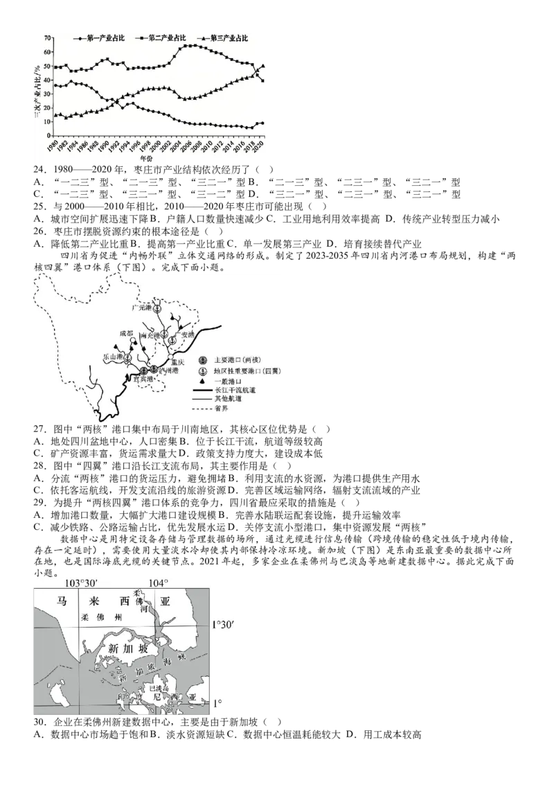 《2026届高三人文地理综合练二_地理_2027年高考地理专项复习_12027届高考地理三轮冲刺综合训练》第3页预览