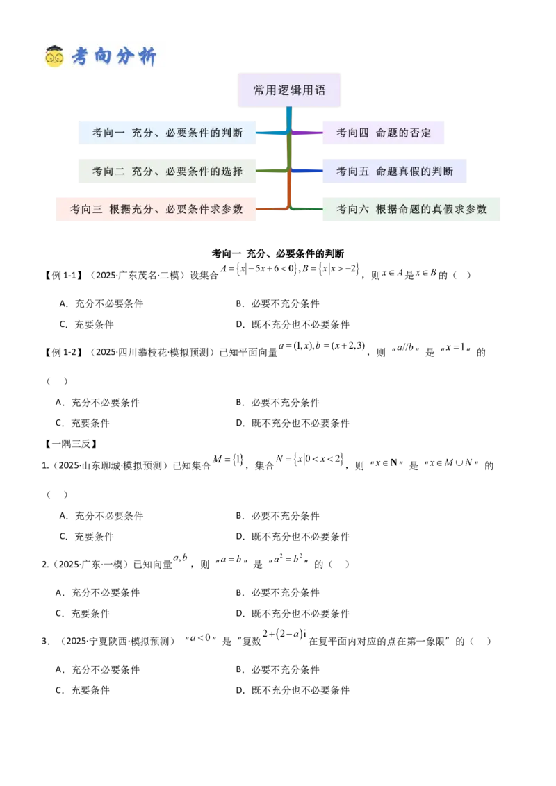 《1.2常用逻辑用语（精讲）（学生版）_高考一二三轮复习_数学_2026年_2026年高考数学一轮复习一隅三反（新高考新题型）-G88_资料_2026版》第3页预览