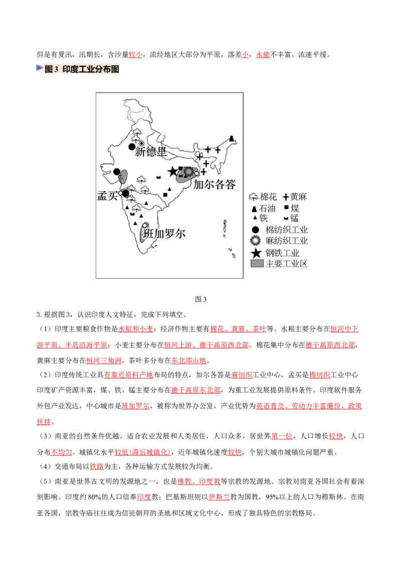 《专题06南亚与印度（填图速记）（教师版）_地理_2027年高考地理专项复习_42027年高考地理区域填图速记与演练手册（全国通用）》第3页预览