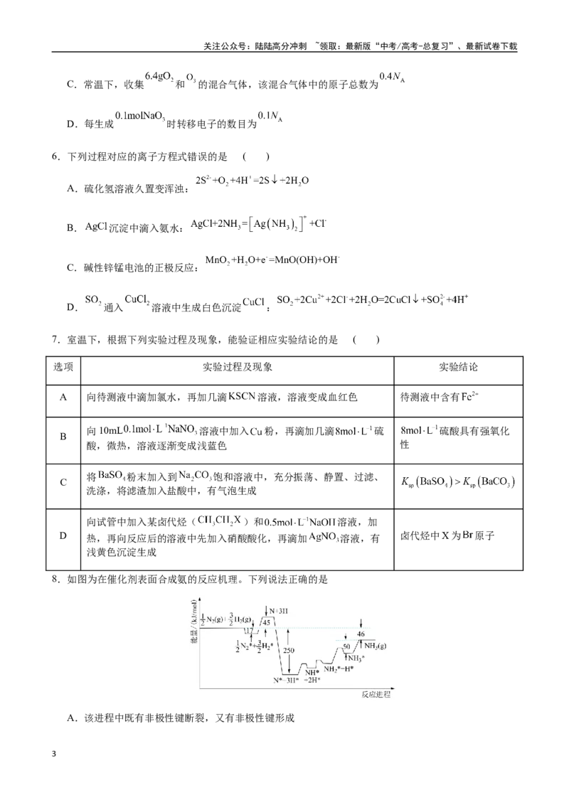 《化学（河北卷01）（考试版）_05-化学-高考总复习_专项复习_2025年_2025年高考押题预测卷（多地区）化学》第3页预览
