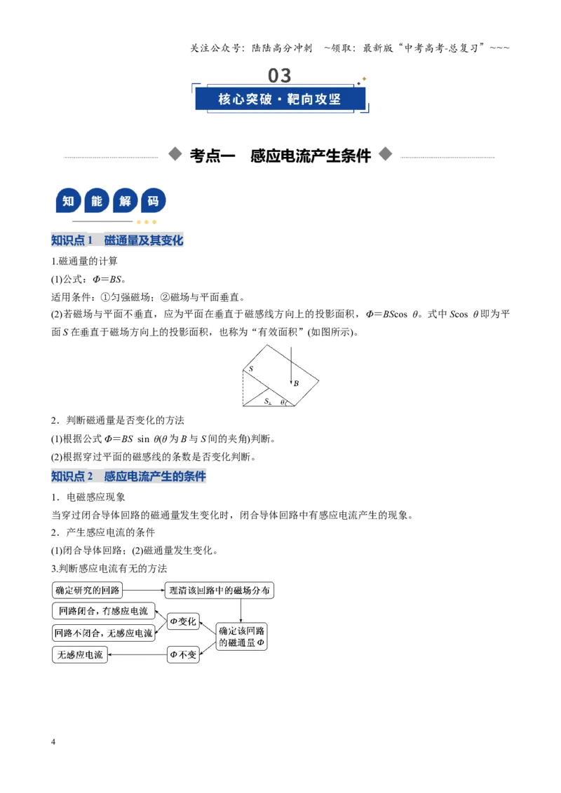 《第52讲三定则、一定律的综合应用（复习讲义）（湖南专用）（教师版）_04-物理-高考总复习_一轮复习_2026年-物理高考一轮复习_2026年高考物理一轮课件+讲义+练习（湖南专用）-G331》第4页预览