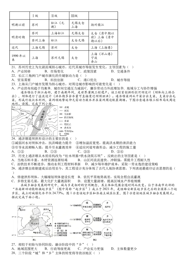 《2026届高三人文地理综合练一_地理_2027年高考地理专项复习_12027届高考地理三轮冲刺综合训练》第4页预览