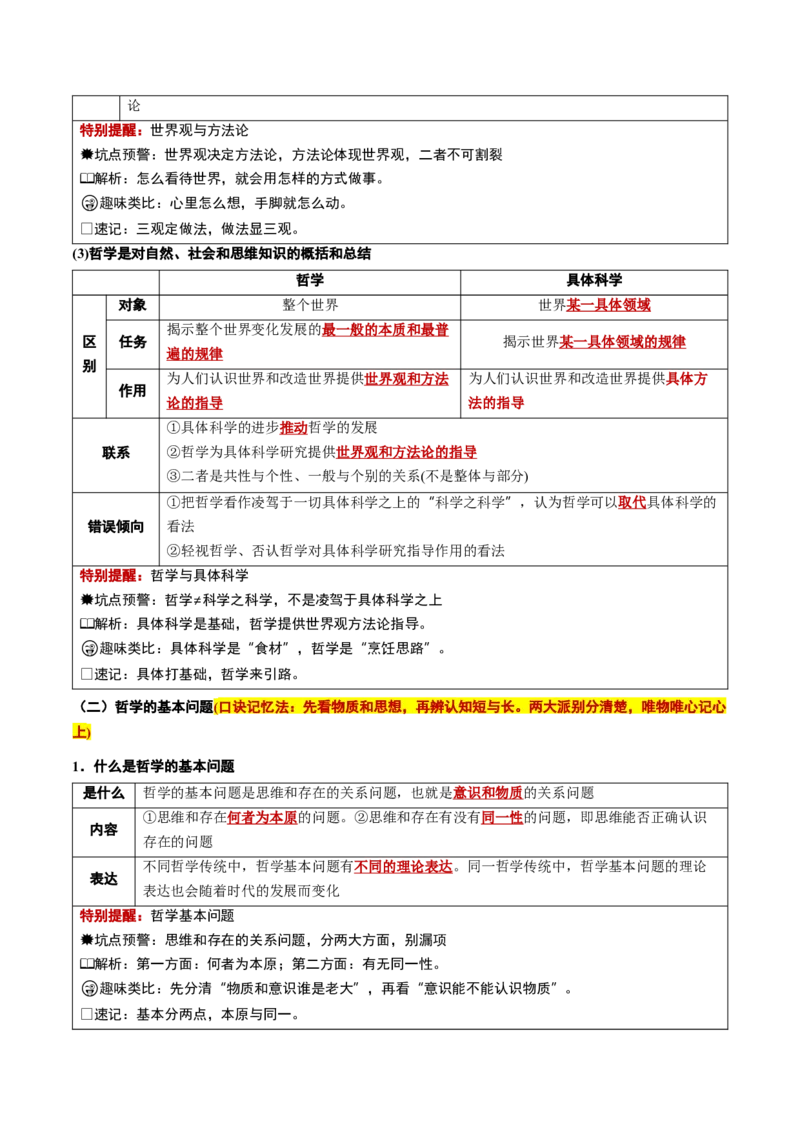 《必修4《哲学与文化》（核心考点）（全国通用）_zheng治_2027年高考政治一轮_2027年高考政治一轮复习知识清单（全国通用）-G56_2027版》第3页预览
