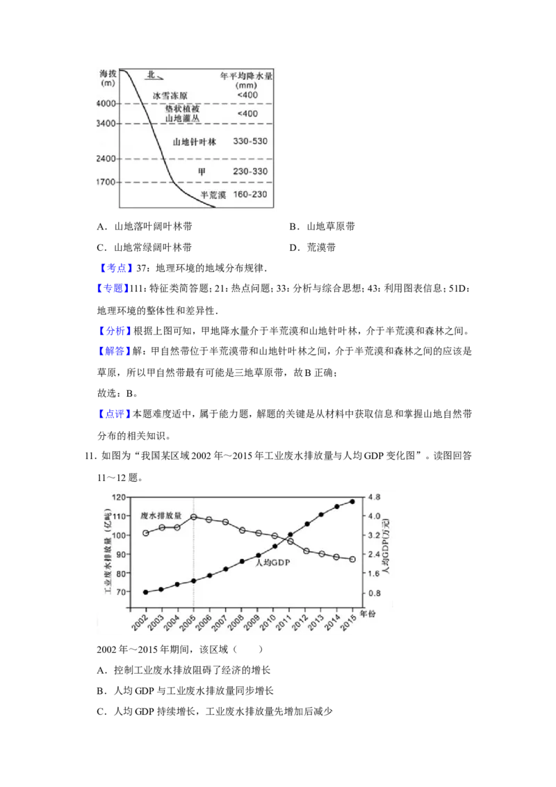 《2018年江苏省高考地理试卷解析版_地理_2026年-地理高考专项复习_2008年-2025年地理高考真题_2008-2020年高考_地方卷_江苏高考地理08-21_A4word版》第9页预览