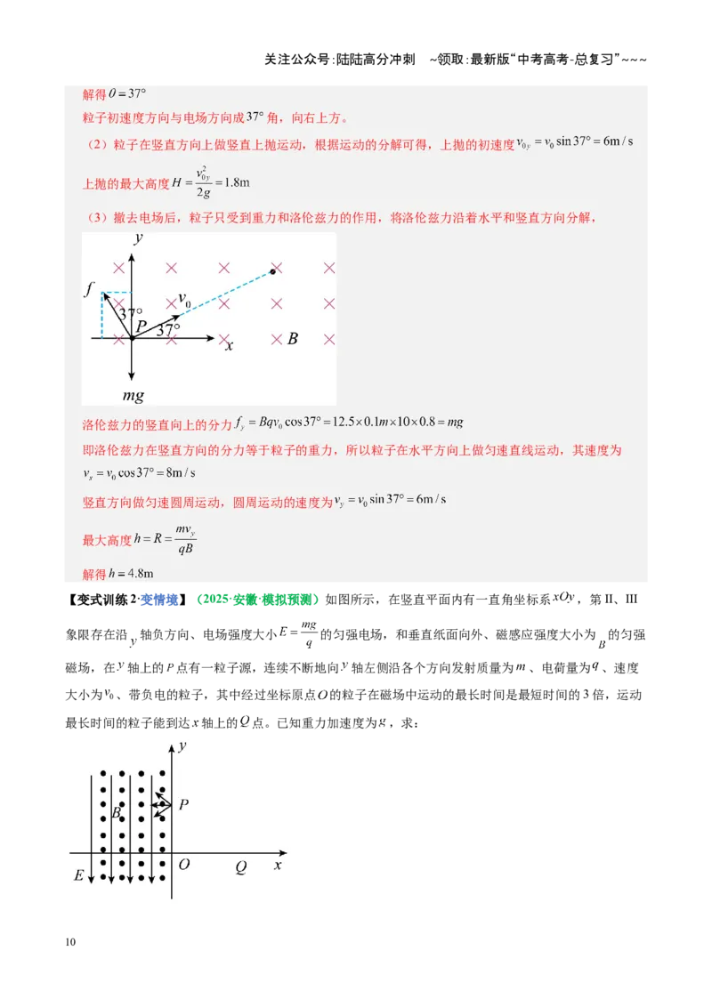 《第50讲带电粒子在叠加场中的运动（复习讲义）（全国通用）（教师版）_04-物理-高考总复习_一轮复习_2026年-物理高考一轮复习_2026年高考物理一轮复习讲义+练习+课件（新教材新高考）-G55》第10页预览