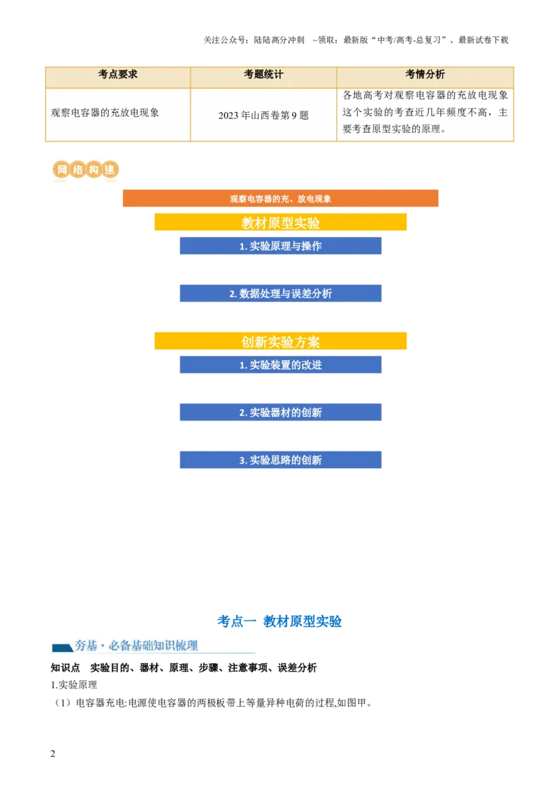 《第41讲观察电容器的充、放电现象（讲义）（解析版）_04-物理-高考总复习_一轮复习_2024年_2024年高考物理一轮复习讲练测（讲义+练习+课件）（新高考）_讲义+练习》第2页预览