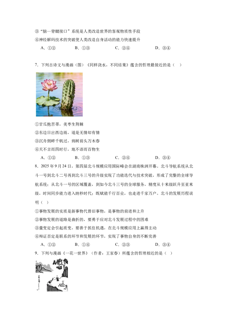 《唯物辩证法专项训练必修四哲学与文化_zheng治_2027年高考政治专项复习_22027届高考政治三轮冲刺专项训练》第3页预览