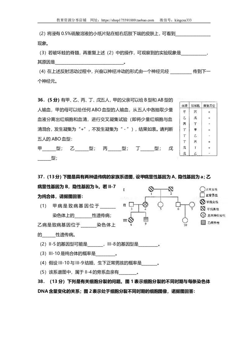 《2004年上海市高中毕业统一学业考试生物试卷（原卷版）(1)_高考一二三轮复习_生物_2027年高考生物专项_2008年-2026年生物高考真题-G427_2008-2020年高考_地方卷_上海高考生物真题01-20》第6页预览