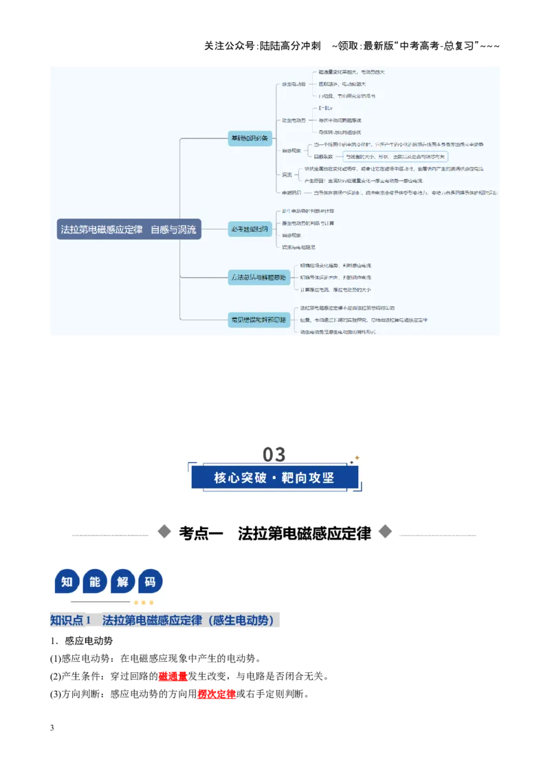 《第53讲法拉第电磁感应定律自感和涡流（复习讲义）（湖南专用）（教师版）_04-物理-高考总复习_一轮复习_2026年-物理高考一轮复习_2026年高考物理一轮课件+讲义+练习（湖南专用）-G331》第3页预览