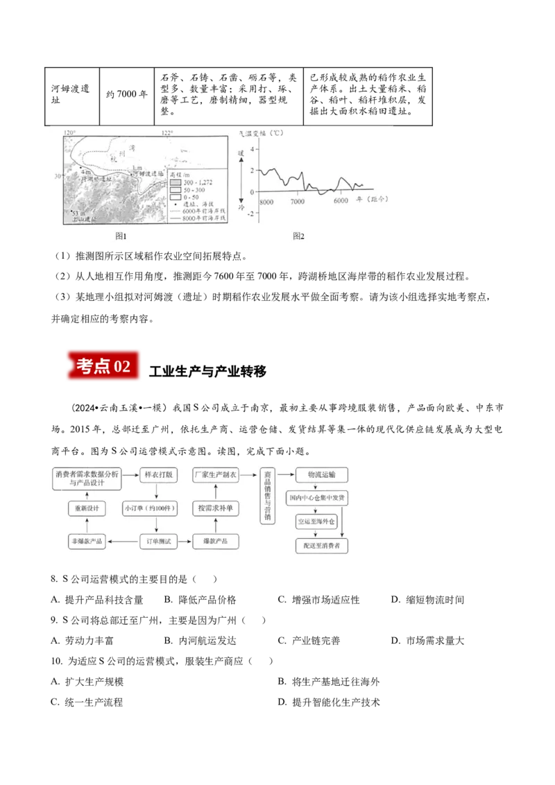 《专题7产业活动（学生版）_地理_2026年-地理高考专项复习_2025年高考地理一模试题分类汇编（云南专用）》第4页预览