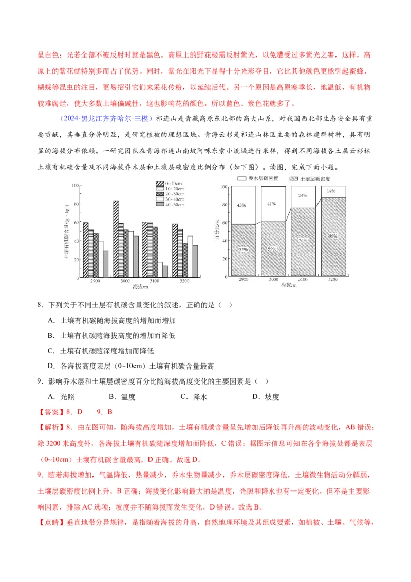 《专题12自然环境的特征（全国通用）（教师版）_地理_2026年-地理高考专项复习_2025年高考地理三模试题分类汇编（新高考通用）_2024版》第4页预览