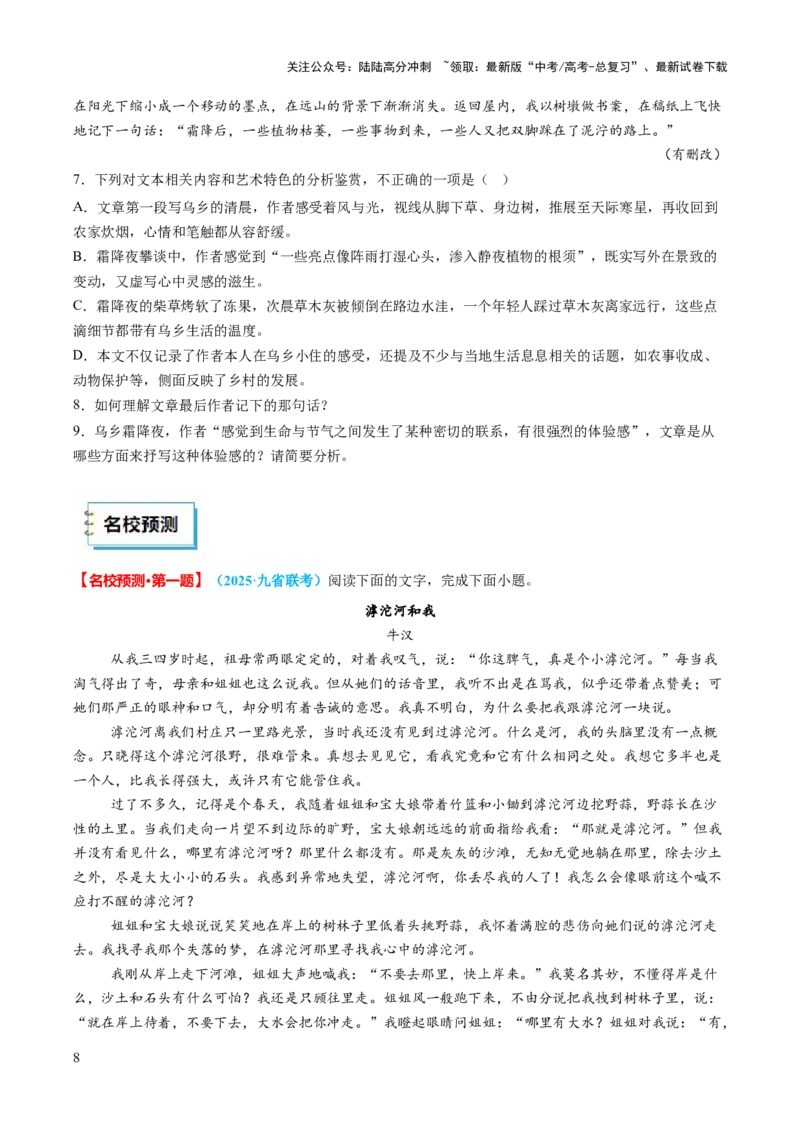《语文（二）（学生版）-69页_专项复习_2025年_2025年高考考前20天终极冲刺攻略语文_2025届》第9页预览