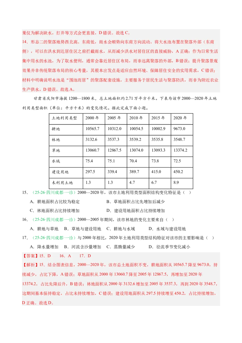 《专题06人口与城乡发展（4大考点）（教师版）(1)_地理_2027年高考地理专项复习_2026年高考地理一模试题分类汇编（四川专用）-G175_2026版》第7页预览